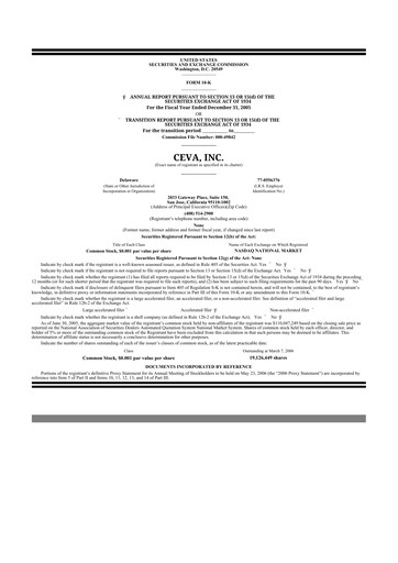 Thumbnail CEVA
 10-K Annual Report 