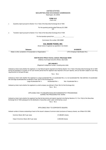 Thumbnail Cal-Maine Foods 10-Q Quarterly Report FY 