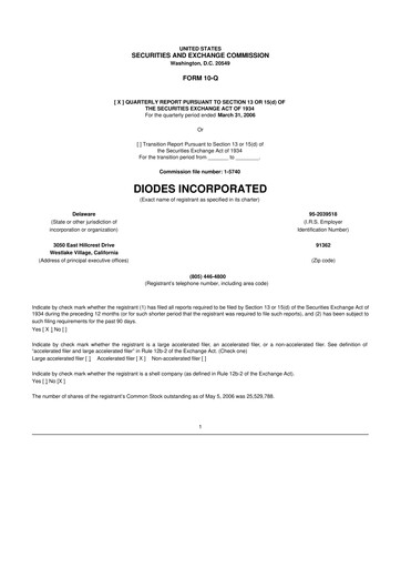 Miniature Diodes Incorporated 10-Q Rapport trimestriel  