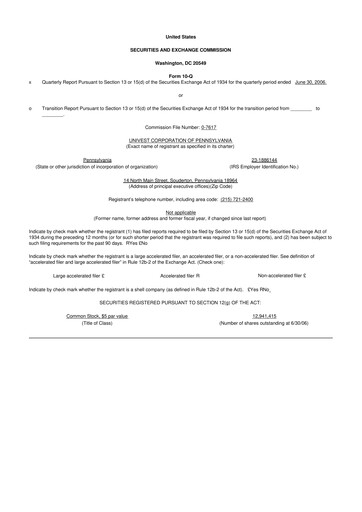 Vorschaubild Univest Financial Corporation 10-Q Quartalsbericht  
