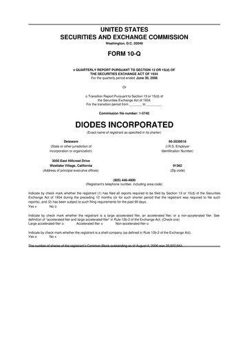 Miniature Diodes Incorporated 10-Q Rapport trimestriel  