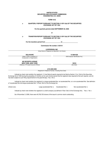 Thumbnail LivePerson 10-Q Quarterly Report FY 