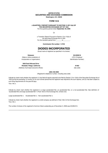 Miniature Diodes Incorporated 10-Q Rapport trimestriel  
