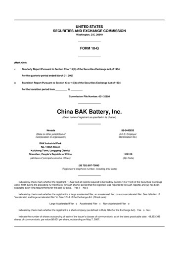 Thumbnail CBAK Energy Technology 10-Q Quarterly Report FY 
