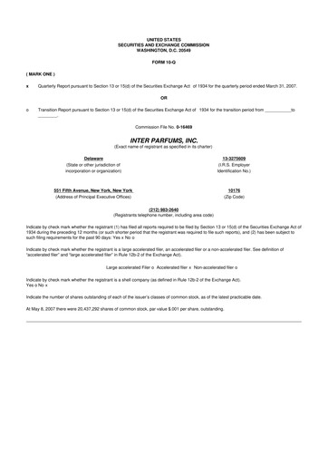 Thumbnail Interparfums 10-Q Quarterly Report FY 