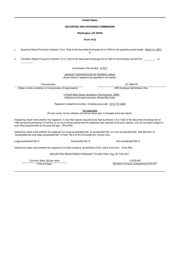 Vorschaubild Univest Financial Corporation 10-Q Quartalsbericht  