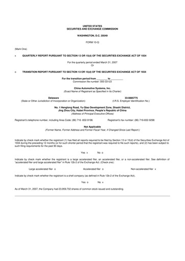 Thumbnail China Automotive Systems 10-Q Quarterly Report FY 