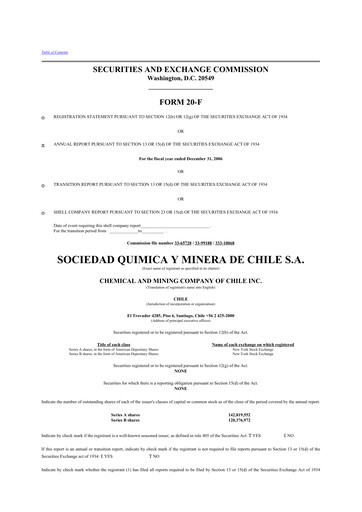 Thumbnail Sociedad Química y Minera 20-F Annual Report 