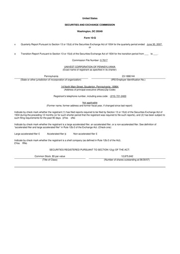 Vorschaubild Univest Financial Corporation 10-Q Quartalsbericht  