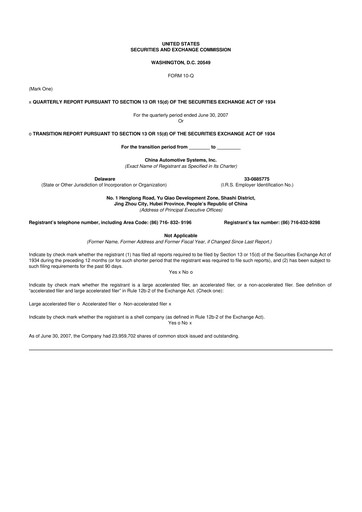 Thumbnail China Automotive Systems 10-Q Quarterly Report FY 