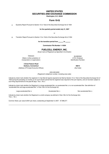 Thumbnail FuelCell Energy
 10-Q Quarterly Report FY 