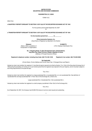 Thumbnail China Automotive Systems 10-Q Quarterly Report FY 