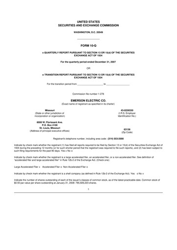Thumbnail Emerson 10-Q Quarterly Report FY 