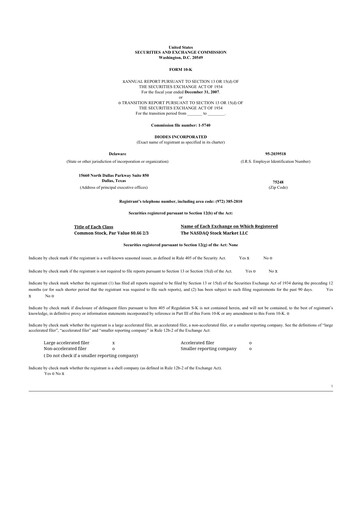 Thumbnail Diodes Incorporated 10-K Annual Report 