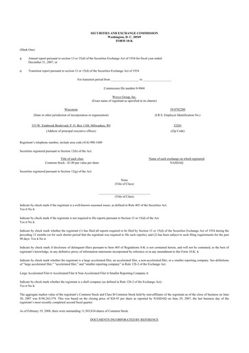 Vorschaubild Weyco Group 10-K Jahresbericht 