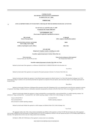 Thumbnail LivePerson 10-K Annual Report 