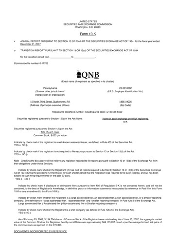 Thumbnail QNB Corp. 10-K Annual Report 