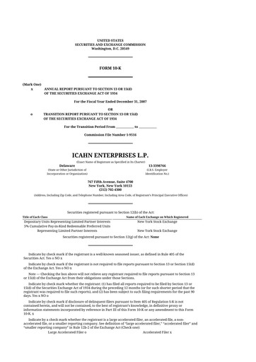 Thumbnail Icahn Enterprises
 10-K Annual Report 