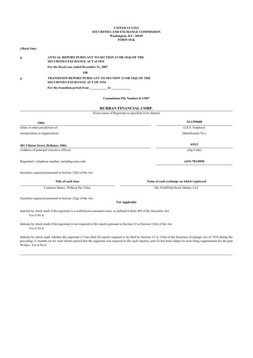 Miniature SB Financial Group 10-K Rapport annuel 