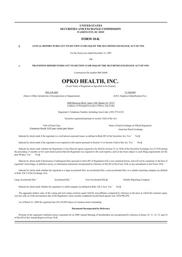 Thumbnail OPKO Health
 10-K Annual Report 