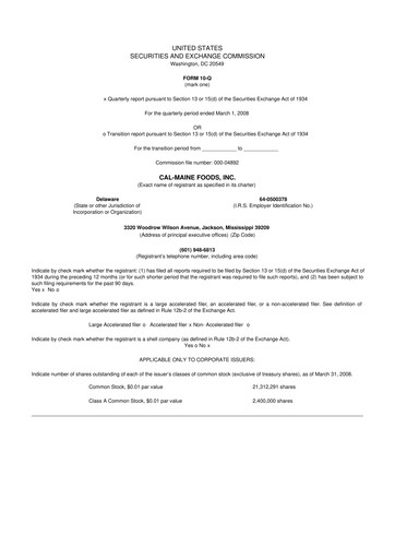 Thumbnail Cal-Maine Foods 10-Q Quarterly Report FY 