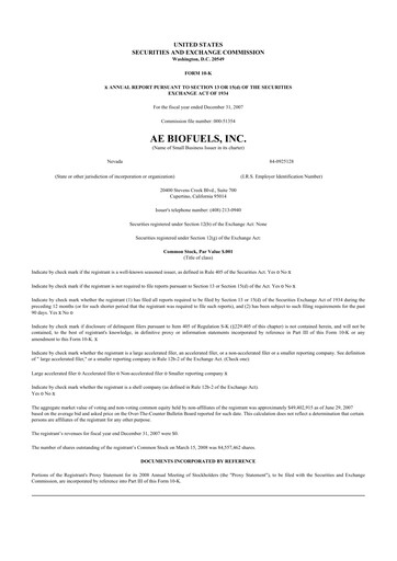 Thumbnail Aemetis 10-K Annual Report 