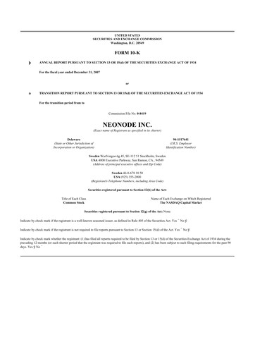 Thumbnail Neonode 10-K Annual Report 