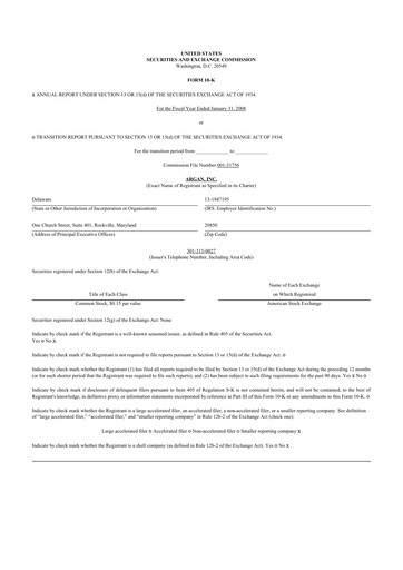 Thumbnail Argan 10-K Annual Report 