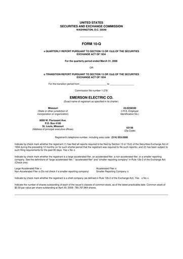 Thumbnail Emerson 10-Q Quarterly Report FY 