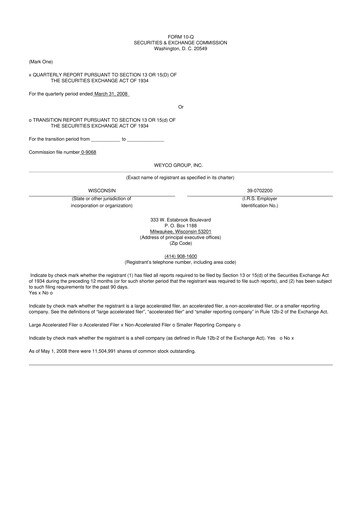 Thumbnail Weyco Group 10-Q Quarterly Report FY 