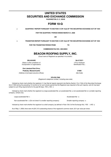 Thumbnail Beacon Roofing Supply 10-Q Quarterly Report FY 