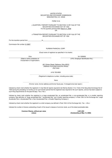 Thumbnail SB Financial Group 10-Q Quarterly Report FY 