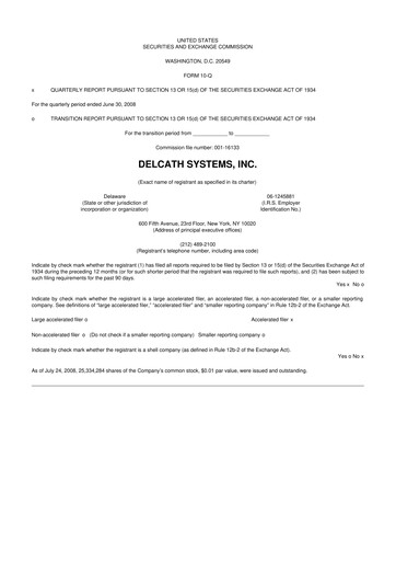 Thumbnail Delcath Systems 10-Q Quarterly Report FY 