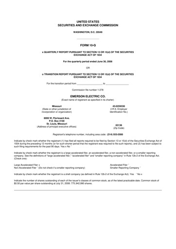 Thumbnail Emerson 10-Q Quarterly Report FY 