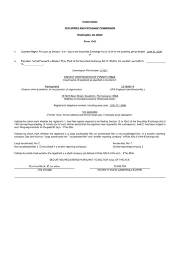 Vorschaubild Univest Financial Corporation 10-Q Quartalsbericht  