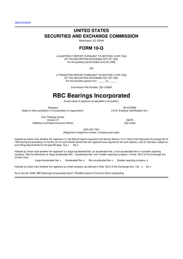Thumbnail RBC Bearings 10-Q Quarterly Report FY 