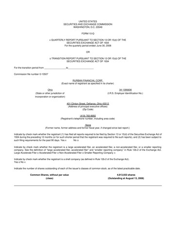 Thumbnail SB Financial Group 10-Q Quarterly Report FY 