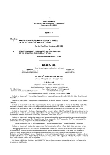 Thumbnail Tapestry 10-K Annual Report 