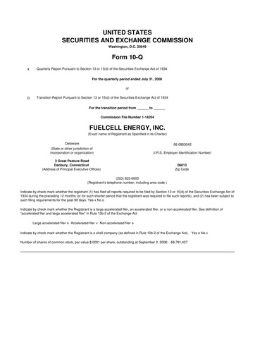 Thumbnail FuelCell Energy
 10-Q Quarterly Report FY 