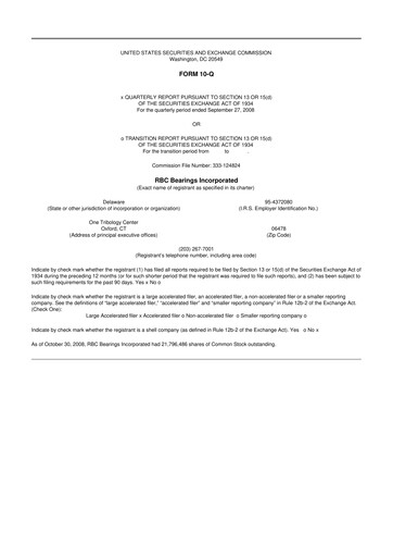 Thumbnail RBC Bearings 10-Q Quarterly Report FY 