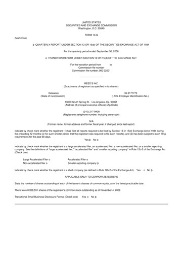 Vorschaubild Reed's, Inc. 10-Q Quartalsbericht  