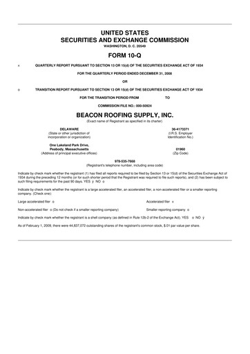 Thumbnail Beacon Roofing Supply 10-Q Quarterly Report FY 