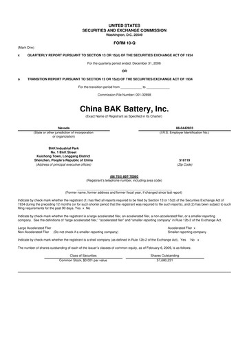 Thumbnail CBAK Energy Technology 10-Q Quarterly Report FY 