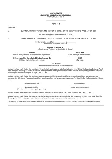 Miniature Digital Turbine
 10-Q Rapport trimestriel  