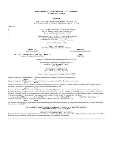 Thumbnail Terex
 10-K Annual Report 