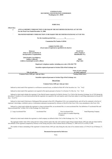 Thumbnail Jakks Pacific
 10-K Annual Report 