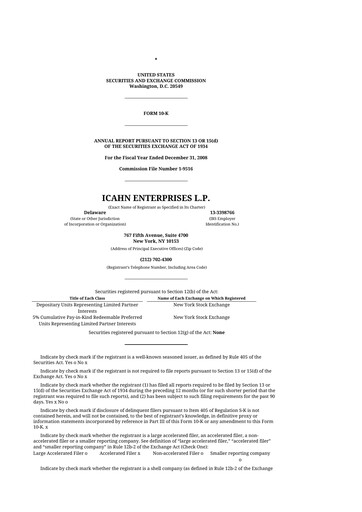 Thumbnail Icahn Enterprises
 10-K Annual Report 