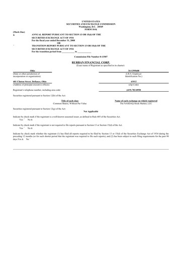 Miniature SB Financial Group 10-K Rapport annuel 
