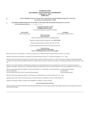 Thumbnail Energy Focus 10-K Annual Report 