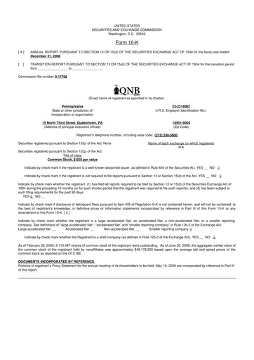 Thumbnail QNB Corp. 10-K Annual Report 